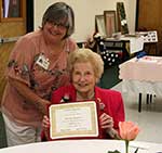 Beverly Christina presented her 50-year Certificate Beverly Christina presented her 50-year Certificate