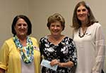 Fran Puig, sponsor of Ignatian Spirituality Project for Women, Susan Rodriguez of Ignatian and Judith McKey, community service chairman Fran Puig, sponsor of Ignatian Spirituality Project for Women, Susan Rodriguez of Ignatian and Judith McKey, community service chairman