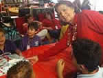 MWC President Yvonne Perrret at Hilda Knoff School MWC President Yvonne Perrret at Hilda Knoff School