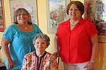 September 6, 2013 Hostesses Cindy Garic and Fran Puig. Seated is Marguerite Ricks September 6, 2013 Hostesses Cindy Garic and Fran Puig. Seated is Marguerite Ricks