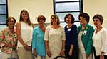 Sponsors Jane Livaudais and Beth Buchler, new member Heidi Burke, President Judy Wood, new member Melissa Monaghan with sponsor Evelyn Smith and Kit Lipps, membership chairman Sponsors Jane Livaudais and Beth Buchler, new member Heidi Burke, President Judy Wood, new member Melissa Monaghan with sponsor Evelyn Smith and Kit Lipps, membership chairman